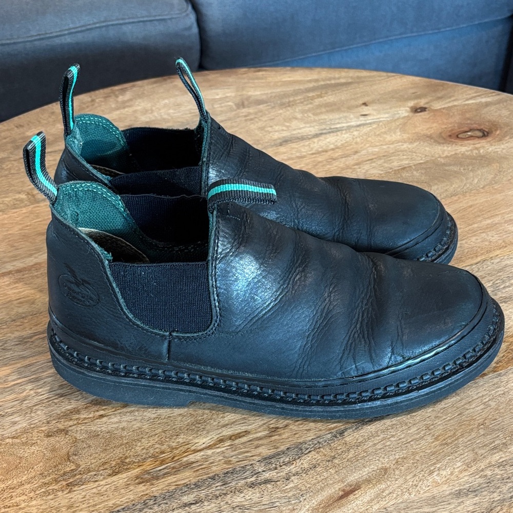 Black Leather Georgia Romeo Slip-On Boots sz 10.5